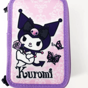 Tolltartó 3 különálló cipzáras emelettel és prémium Kuromi dizájnnal