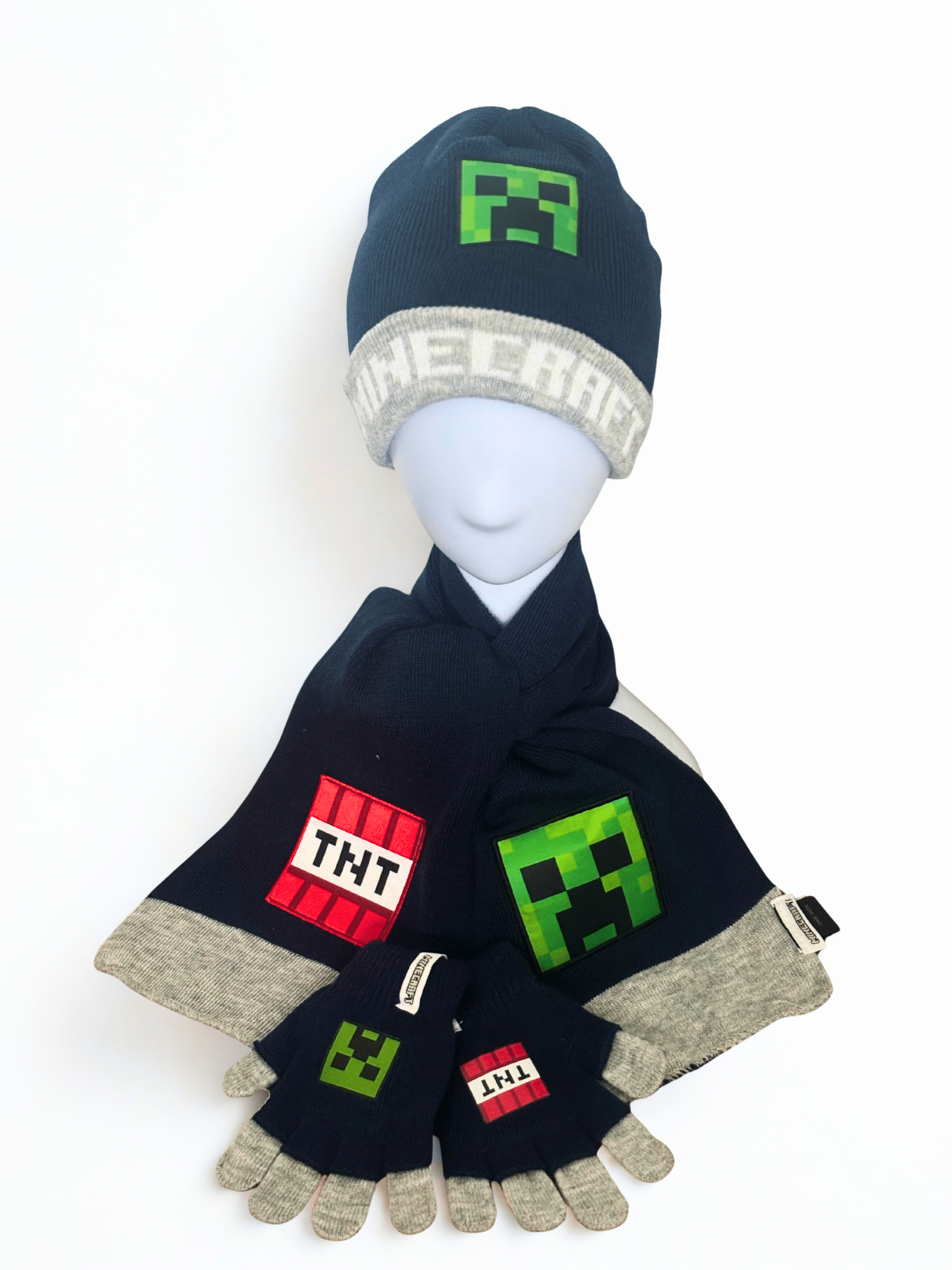 minecraft 3 részes téli sapka szett