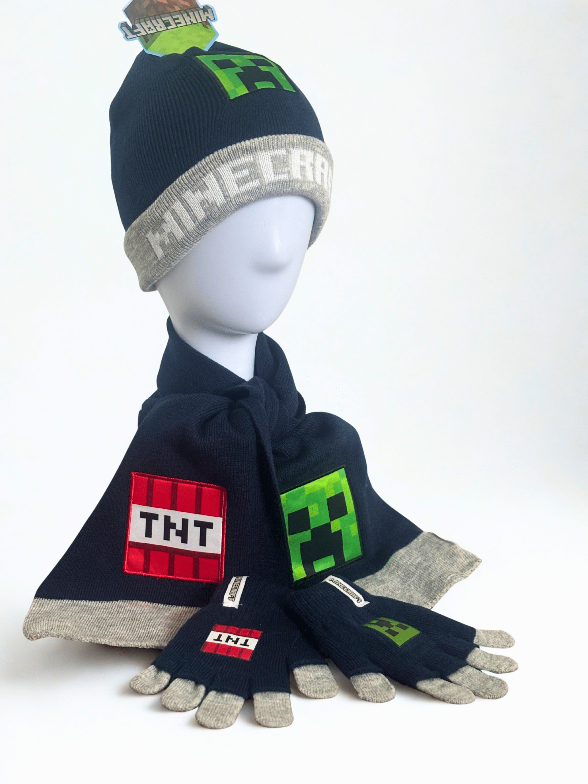 minecraft 3 részes téli sapka szett