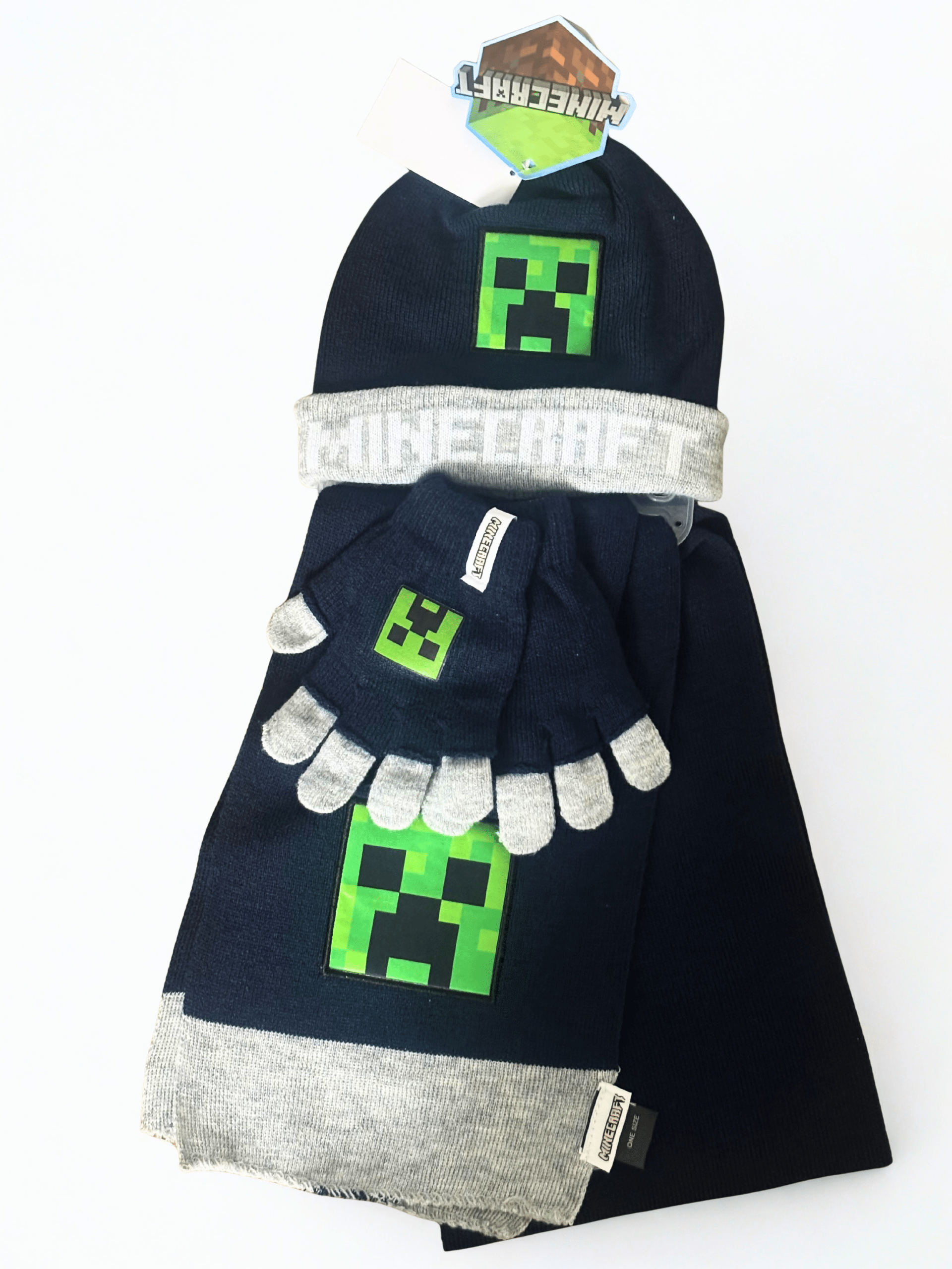 minecraft 3 részes téli sapka szett