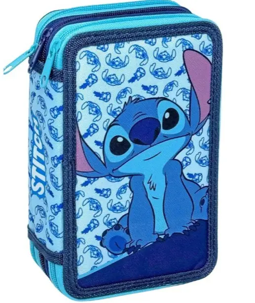 lilo & stitch kék töltött 3 emeletes tolltartó