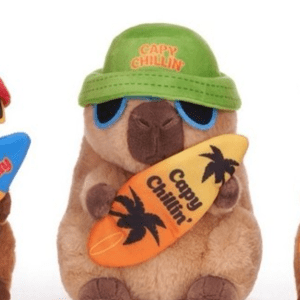 szörfös kapibara (capybara) puha plüssfigura – 22 cm