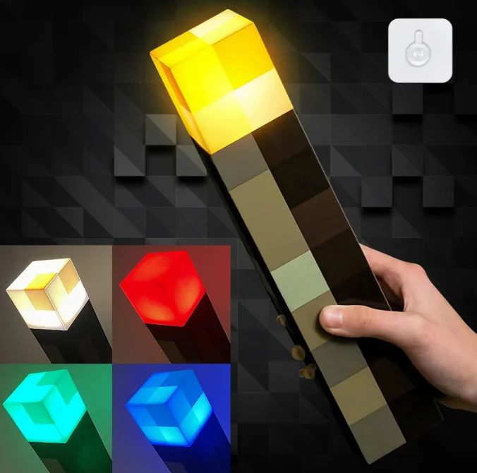 Minecraft Fáklya Fali Lámpa (28cm)
